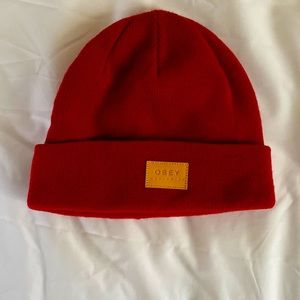 Obey Red Beanie